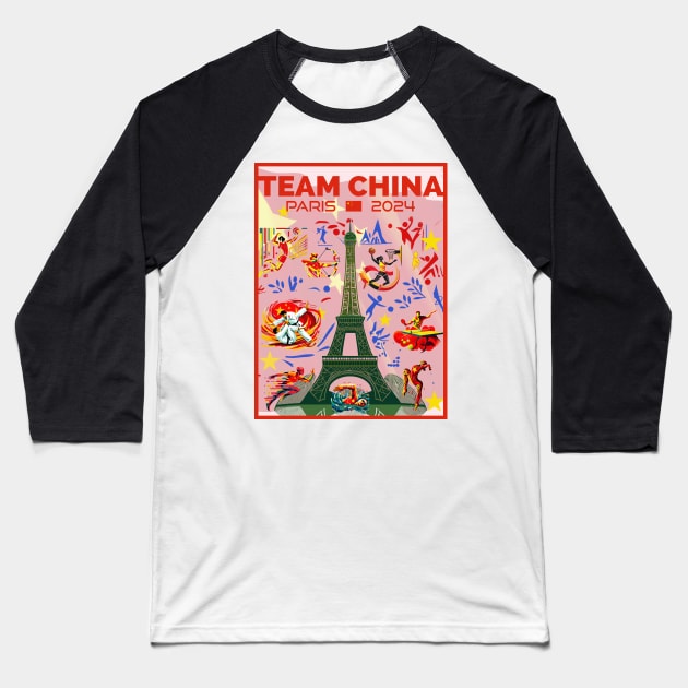 Team China - 2024 Baseball T-Shirt by Dec69 Studio